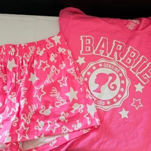 Barbie Pajama Short Set Bubble Gum Pink Women's Size Small NWT